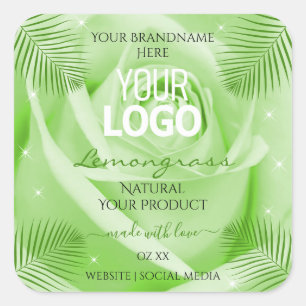 Etiquetas de produto Floral Logotipo de palma verd