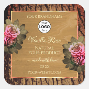 Etiquetas de produto Floral Logotipo do Latido da