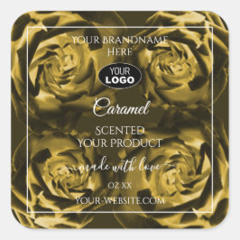 Etiquetas de produto Floral Rosas Amarelos castanh