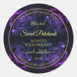 Etiquetas de produto Floral Rosas de Flor Púrpura 