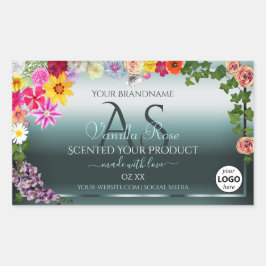 Etiquetas de produto lacrimogêneo Logotipo de flor