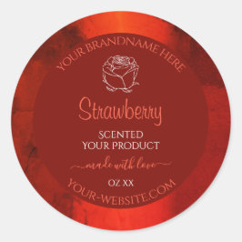 Etiquetas de produto Luminoso Red Marble Rosa Gráf