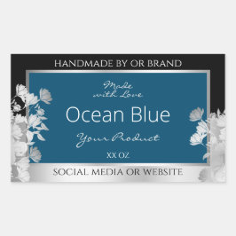 Etiquetas de produto personalizadas azul oceânico 