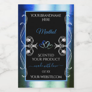Etiquetas de produto preto-azul-Ornamentado excepc