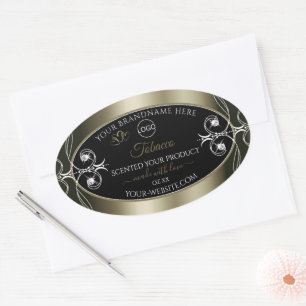 Etiquetas de produto preto de platina luxuosa com 