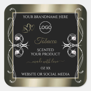 Etiquetas de produto preto de platina luxuosa com 