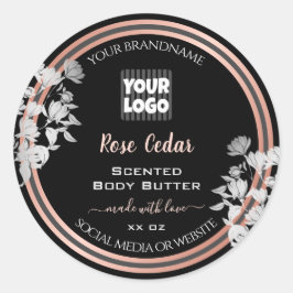 Etiquetas de produto preto Logotipo personalizado 