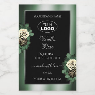 Etiquetas de produto preto verde escuro Logotipo d