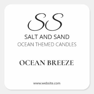 Etiquetas de produto simples para velas brancas e