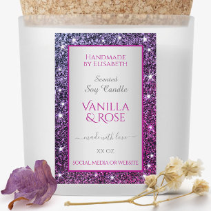 Etiquetas de produto Sparkle roxa rosa, cor-de-ros