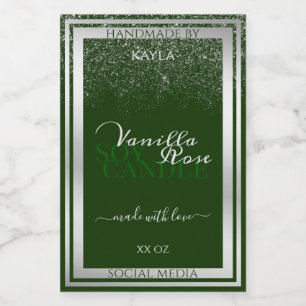 Etiquetas de produto verde e prateado, muito elega