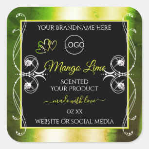 Etiquetas de produto verde shimmery Torres de logo