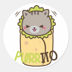 Etiquetas de Purrito (gato & Burrito)