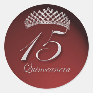 Etiquetas de Quinceanera com tiara