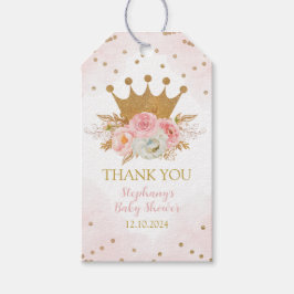 Etiquetas de regalo Princesa Floral Rosa y Oro