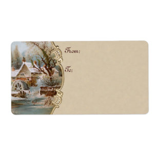 Etiquetas de remessa de natais vintages