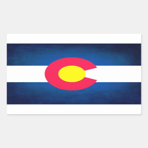 Etiquetas de retângulo de bandeira do Colorado Gr