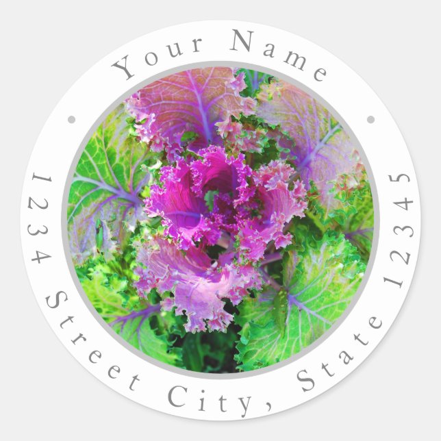 Etiquetas de Rosa de couve (Frente)