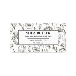 Etiquetas de Sabão de Manteiga de Shea Homemade Wh