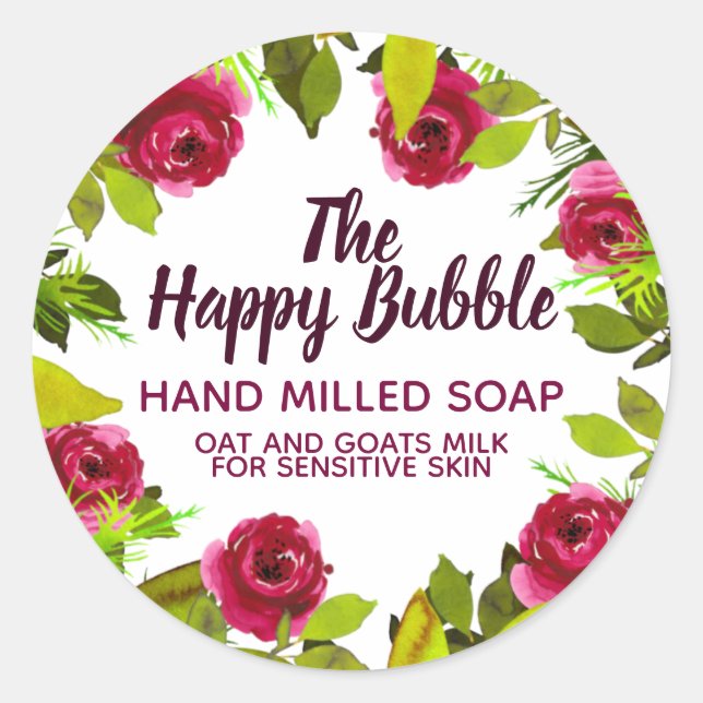 Etiquetas de sabão feitas à mão com borda de aquar (Frente)