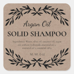 Etiquetas de Shampoo Sólido, Ambientais e Amigáv