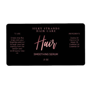Etiquetas De Soro De Cabelo Dourado, Preto E Rosa