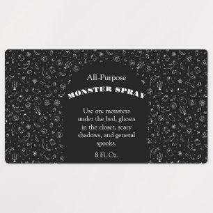 Etiquetas de Spray de Monstro Preto Personalizado