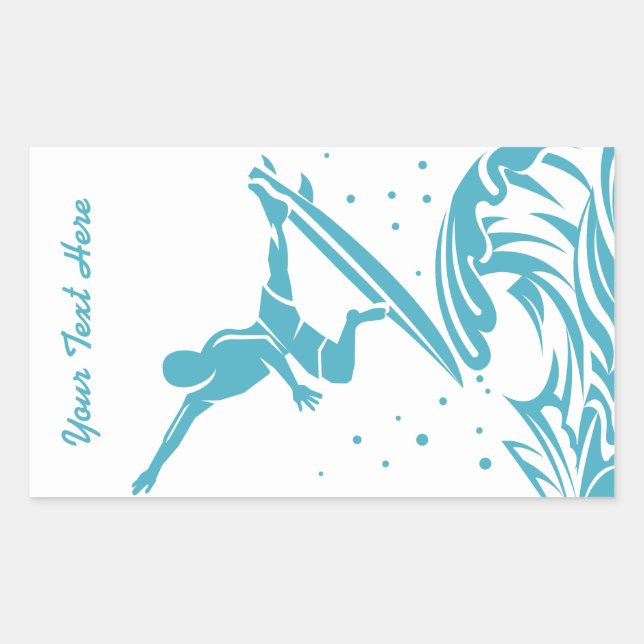 Etiquetas de Surfista de Texto Personalizado (Frente)