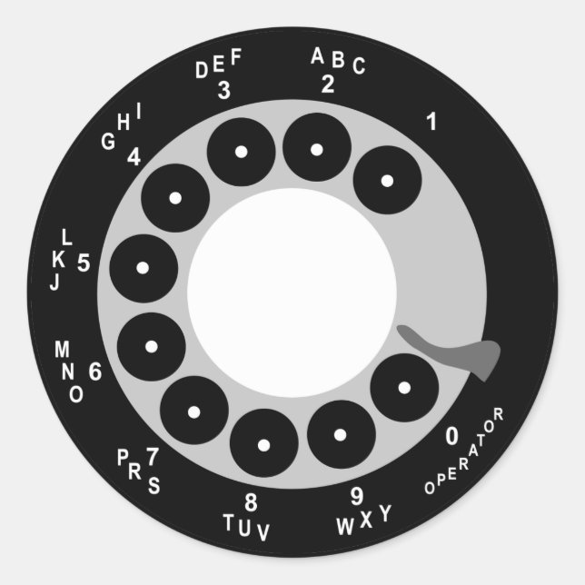 Etiquetas de Telefone Retroativo - Preto/Branco (Frente)