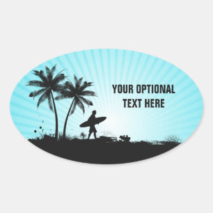 Etiquetas de texto personalizadas do Beach Surfer