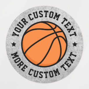 Etiquetas de texto personalizadas para basquetebol