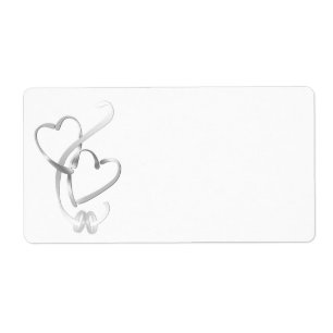 Etiquetas de transporte de prata dos corações