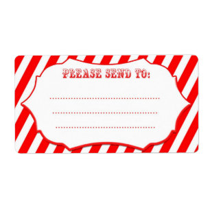 Etiquetas de transporte vermelhas da listra do