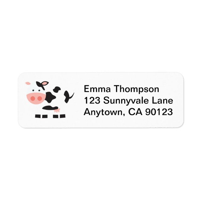 Etiquetas de Vaca Pretas e Brancas (Frente)