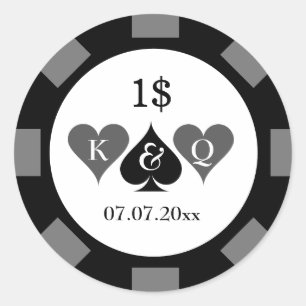 Etiquetas de valor do chip de pôquer para festa de