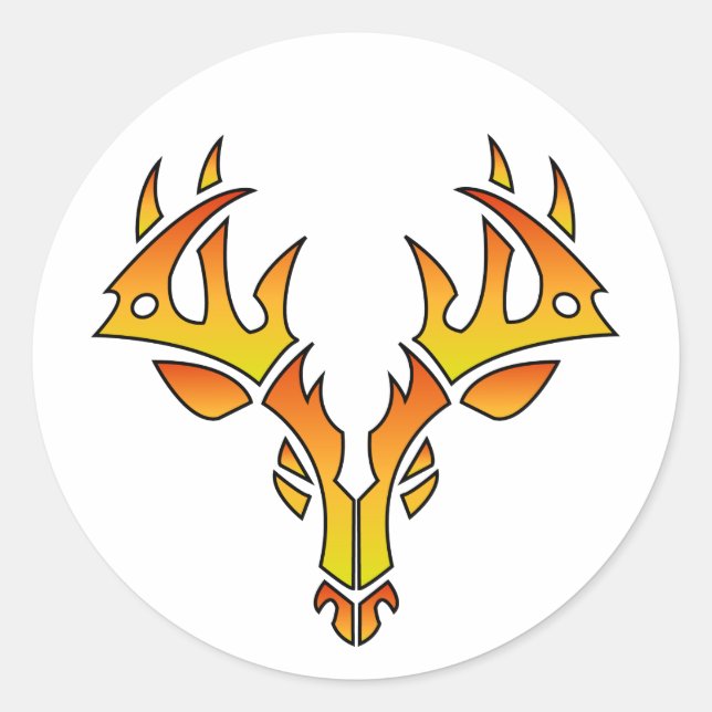 Etiquetas de veado tribal (fogo) (Frente)