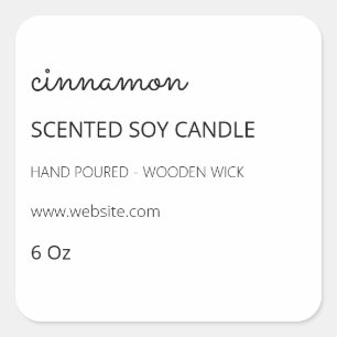Etiquetas de Velas Brancas de Soja Perfumada com M
