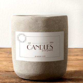 Etiquetas de velas brancas e beges minimalistas