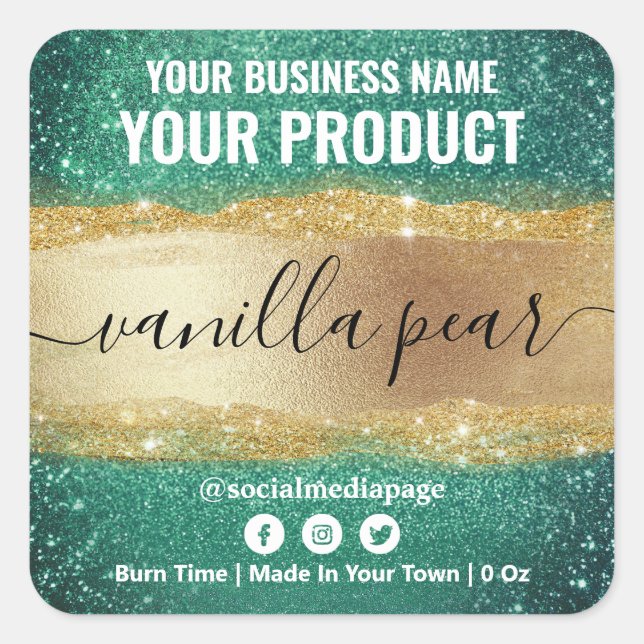 Etiquetas De Velas Fracassas E Douradas (Frente)