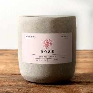 Etiquetas de velas Rosa Kraft, cor-de-rosa macio