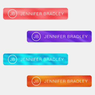 Etiquetas de vestuário de nome personalizado mono