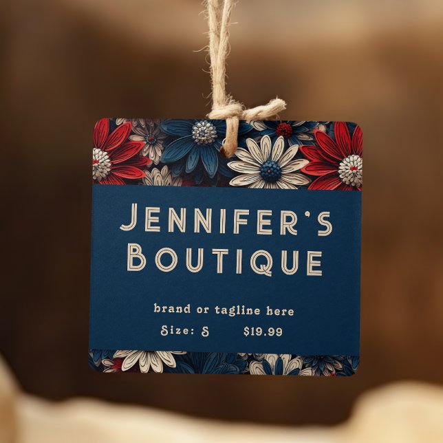 Etiquetas de Vestuário Pequenas Empresas Vermelho  (Criador carregado)