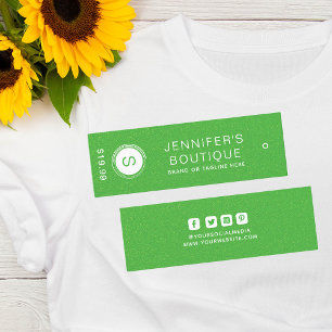 Etiquetas de vestuário White Verde para pequenas e