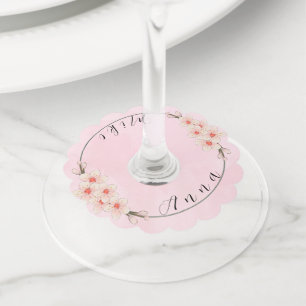 Etiquetas de vidro cor-de-rosa personalizadas para