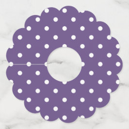 Etiquetas de Vidro de Papel Bolinhas Roxo