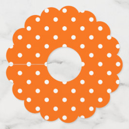 Etiquetas De Vidro De Papel De Bolinhas Laranja