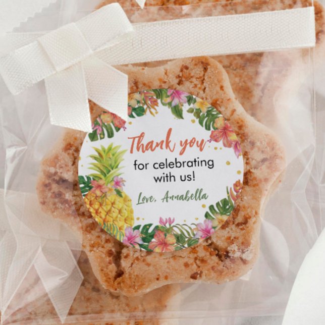 Etiquetas de Vinheta de Aniversário Tropical (Criador carregado)