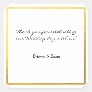 Etiquetas de Vinheta de Casamento de Folha de Ouro