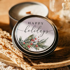 Etiquetas de Vinheta Redondas de Natal Elegante