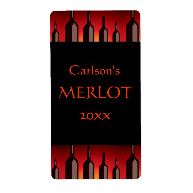 Etiquetas de vinho caseiro (Vertical) (Frente)
